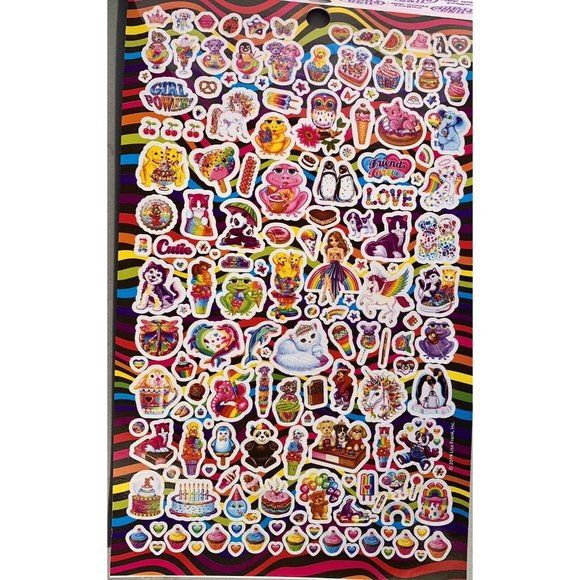 NEW Lisa Frank 600 Count Neon Rainbow Funky Sparkly Holo Unused Sticker Book - Picture 7 of 8